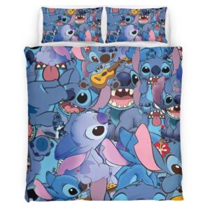 Housse De Couette Disney Stitch Personnage 3 Parure de lit Ensemble De Literie