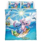 Housse De Couette Disney Stitch et Angel 17 Parure de lit Ensemble De Literie