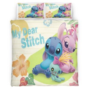 Housse De Couette Disney Stitch et Angel 18 Parure de lit Ensemble De Literie