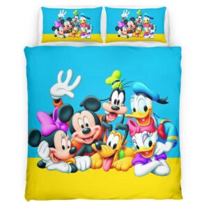 Housse De Couette Donald Duck, Daisy, Mickey, Dingo & Pluto Parure de lit Ensemble De Literie