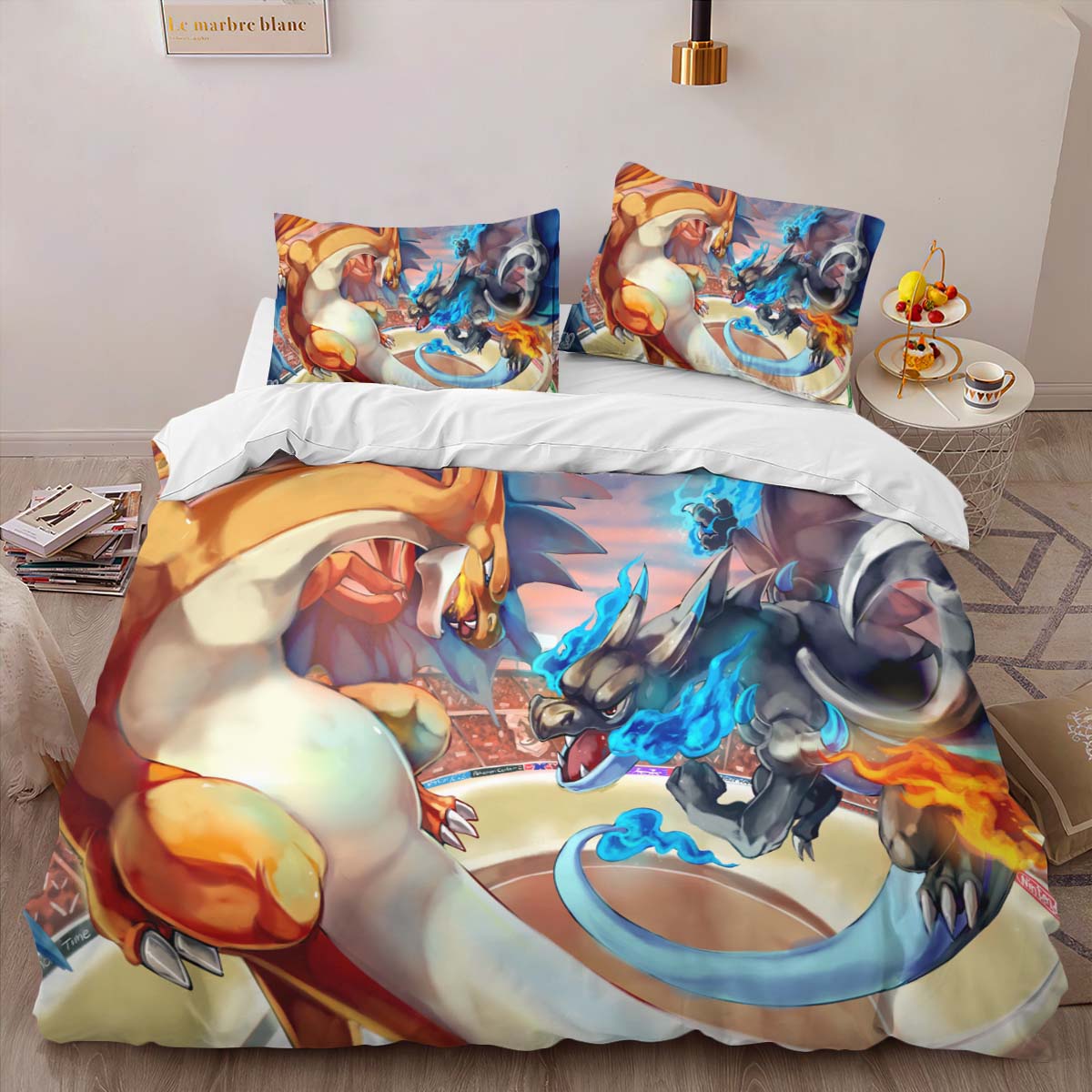 Housse De Couette Combat de Dragons Pokémon Parure de lit Ensemble De Literie – Image 2