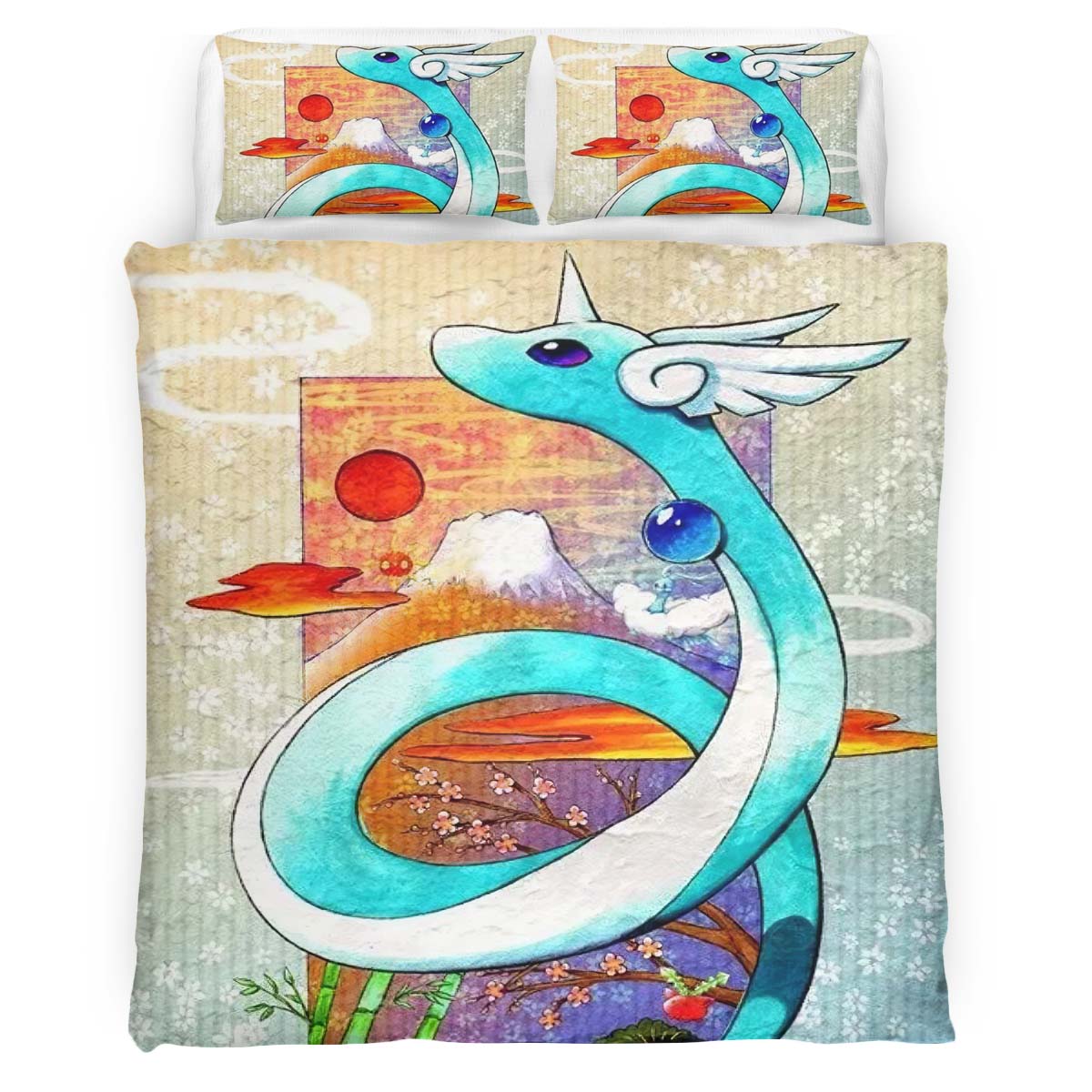 Housse De Couette Draco Pokémon Parure de lit Ensemble De Literie