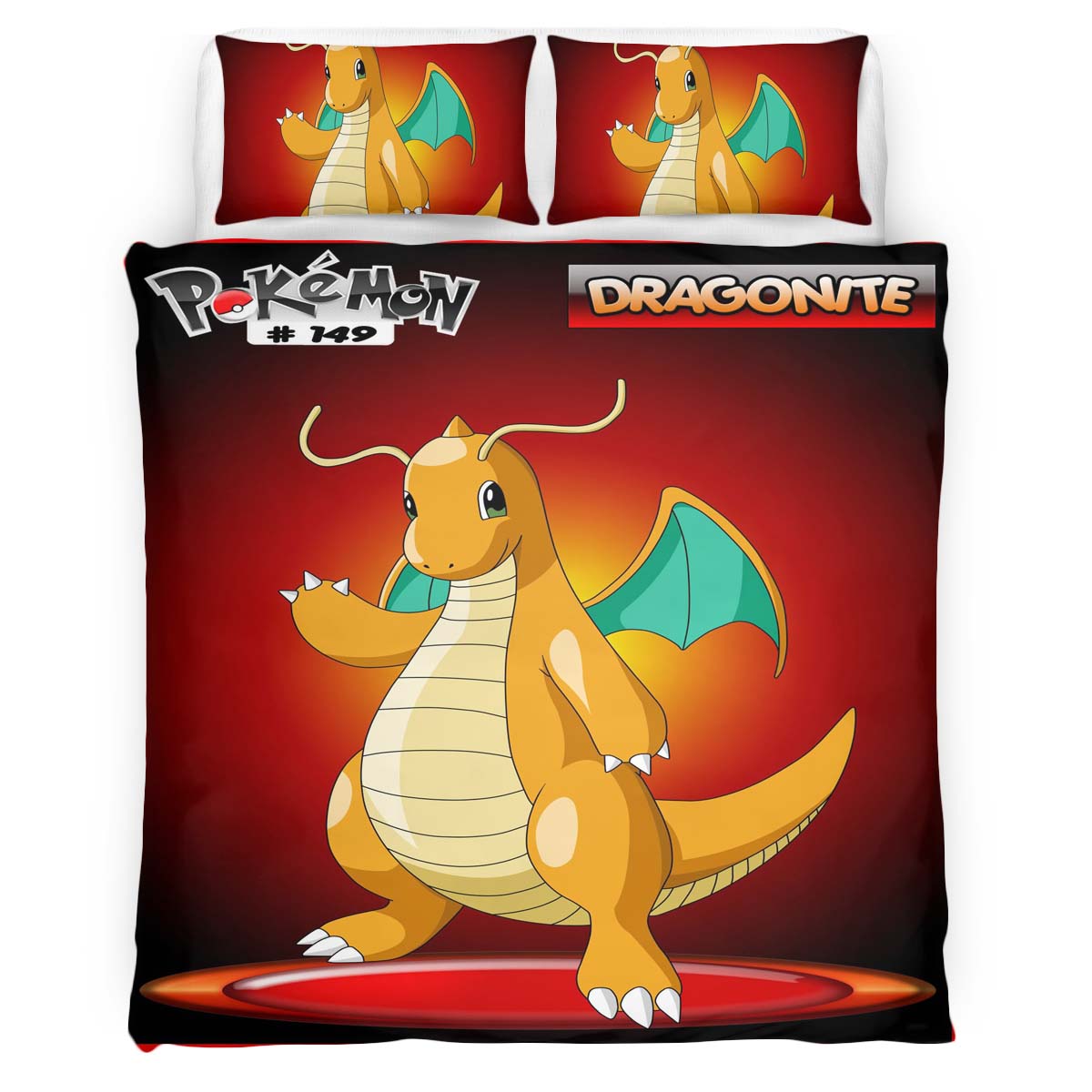 Housse De Couette Dracolosse Pokémon 8 Parure de lit Ensemble De Literie