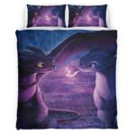 Housse De Couette Dragons – Krokmou & Furie Éclair 13 Parure de lit Ensemble De Literie