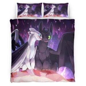 Housse De Couette Dragons – Krokmou & Furie Éclair 4 Parure de lit Ensemble De Literie