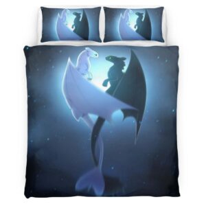 Housse De Couette Dragons – Krokmou & Furie Éclair 6 Parure de lit Ensemble De Literie