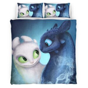 Housse De Couette Dragons – Krokmou & Furie Éclair 9 Parure de lit Ensemble De Literie