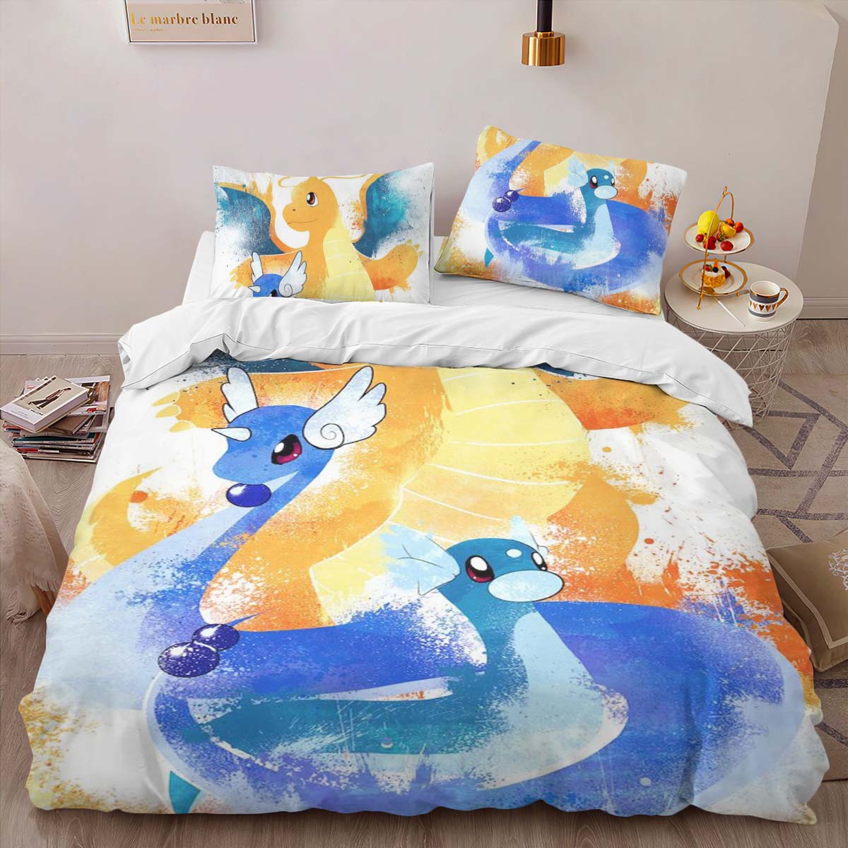 Housse De Couette Dratini Draco Dracolosse Pokémon Parure de lit Ensemble De Literie – Image 2