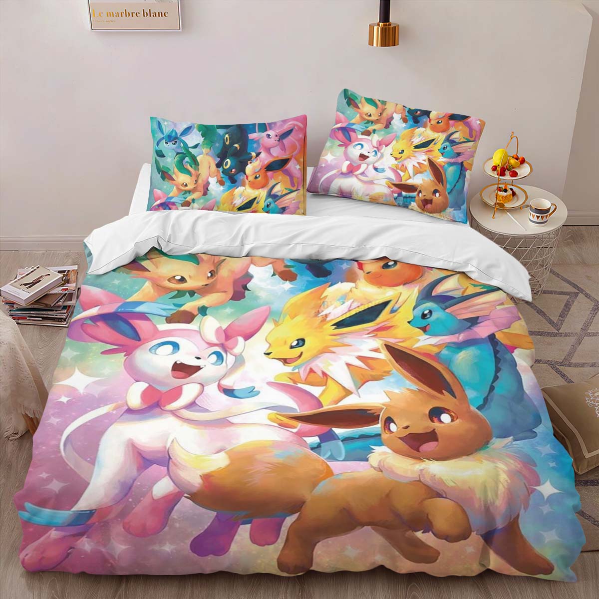 Housse De Couette Évolution Évoli Pokémon 10 Parure de lit Ensemble De Literie – Image 2