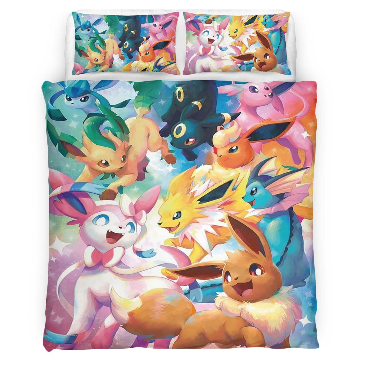 Housse De Couette Évolution Évoli Pokémon 10 Parure de lit Ensemble De Literie