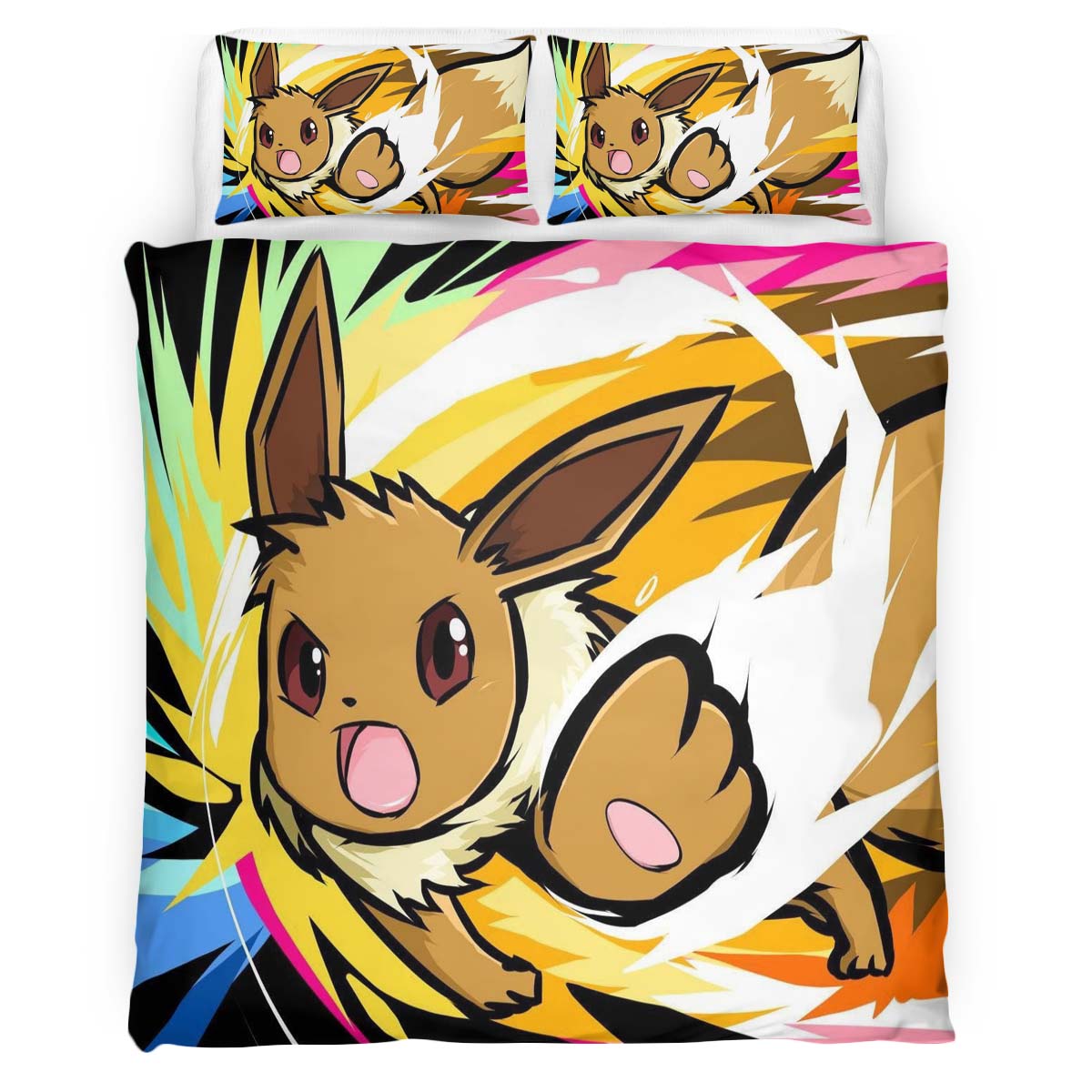 Housse De Couette Évolution Évoli Pokémon 11 Parure de lit Ensemble De Literie