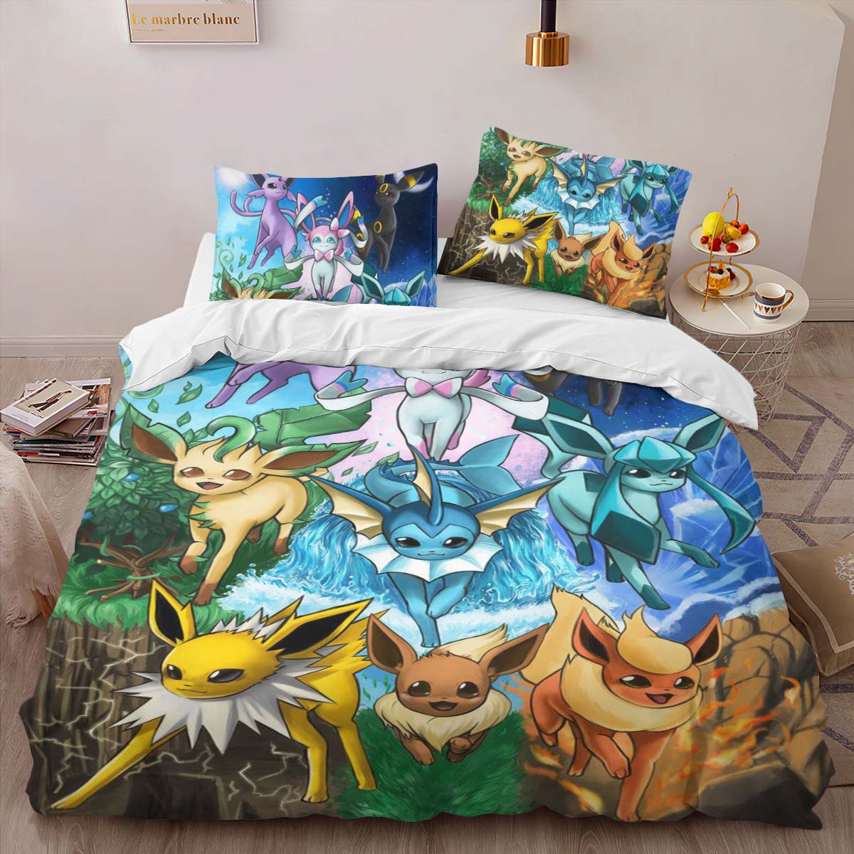 Housse De Couette Évolution Évoli Pokémon 12 Parure de lit Ensemble De Literie – Image 2