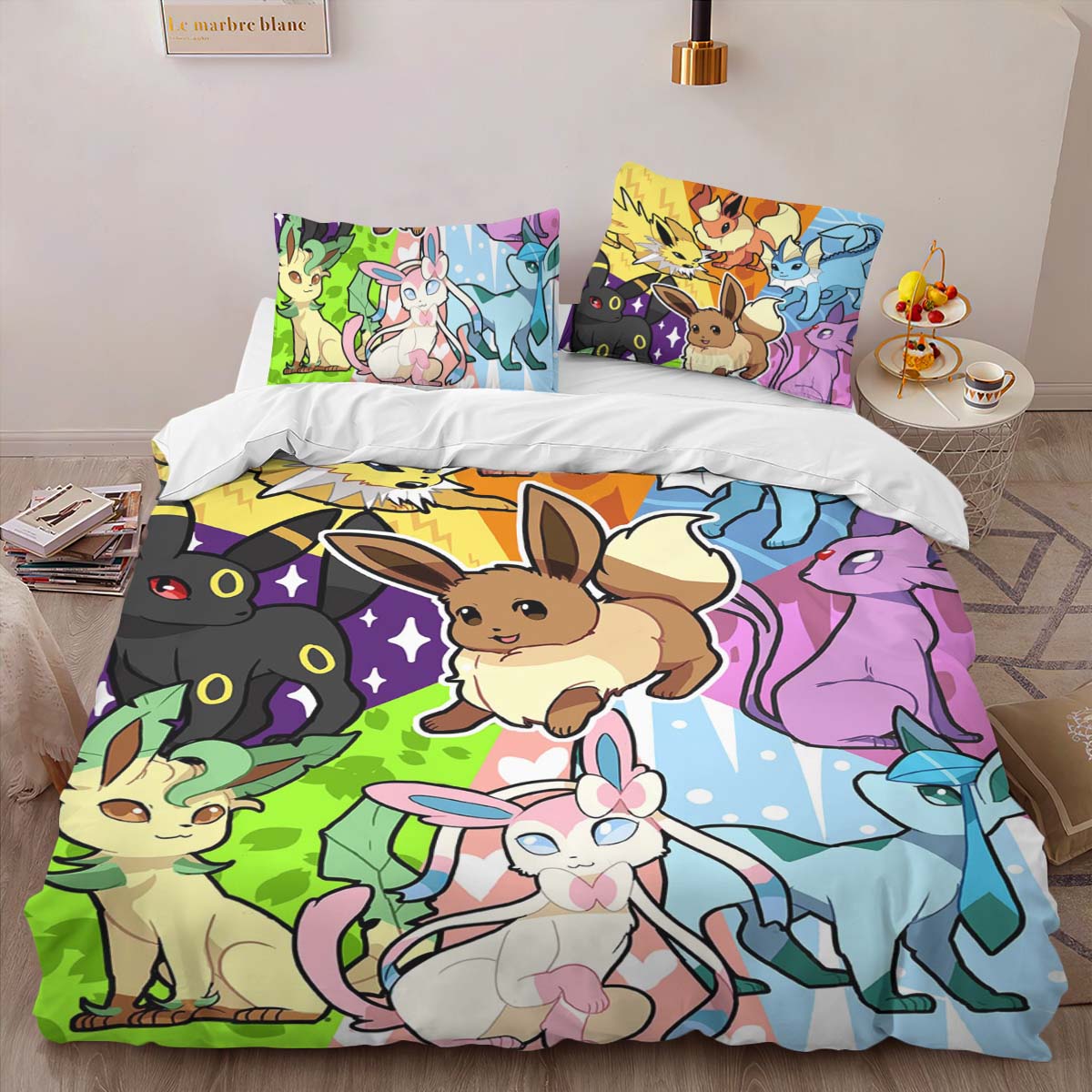 Housse De Couette Évolution Évoli Pokémon 13 Parure de lit Ensemble De Literie – Image 2