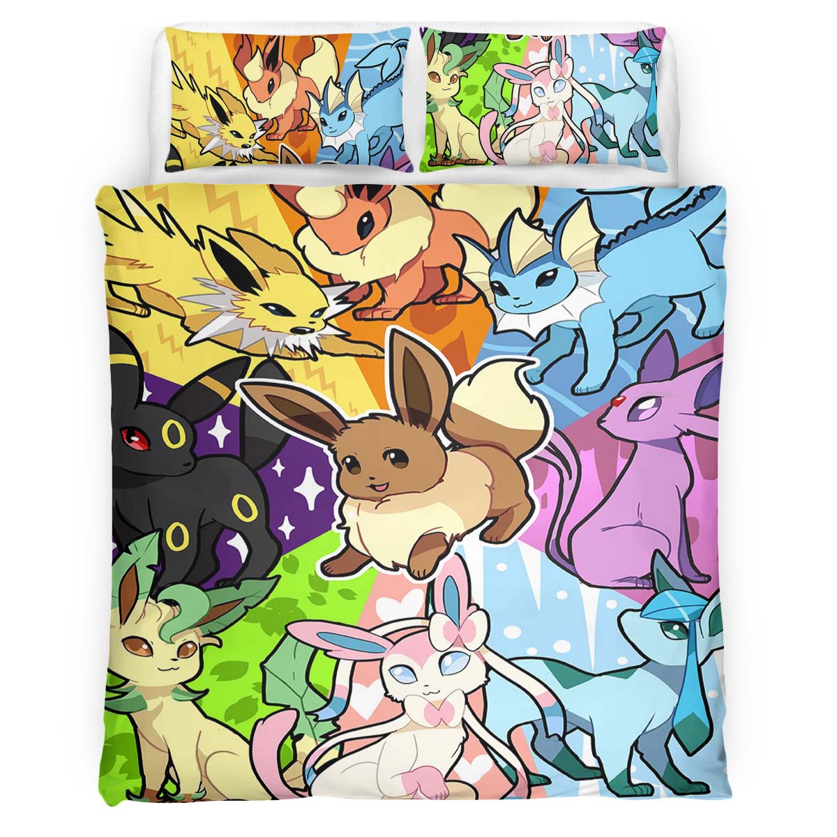 Housse De Couette Évolution Évoli Pokémon 13 Parure de lit Ensemble De Literie