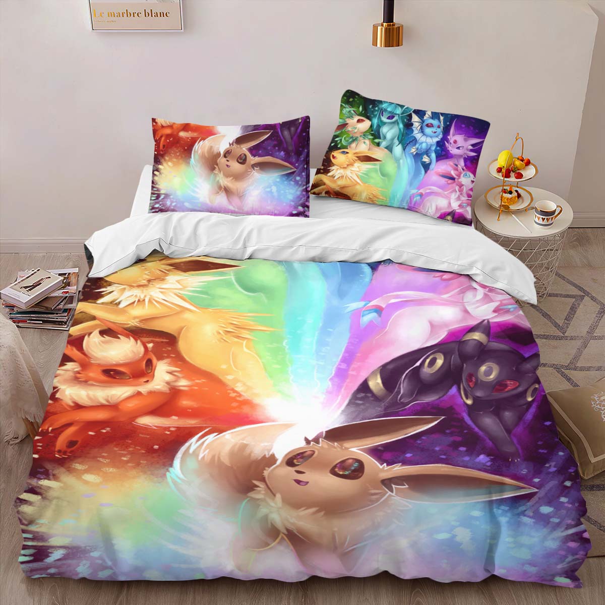 Housse De Couette Évolution Évoli Pokémon 3 Parure de lit Ensemble De Literie – Image 2