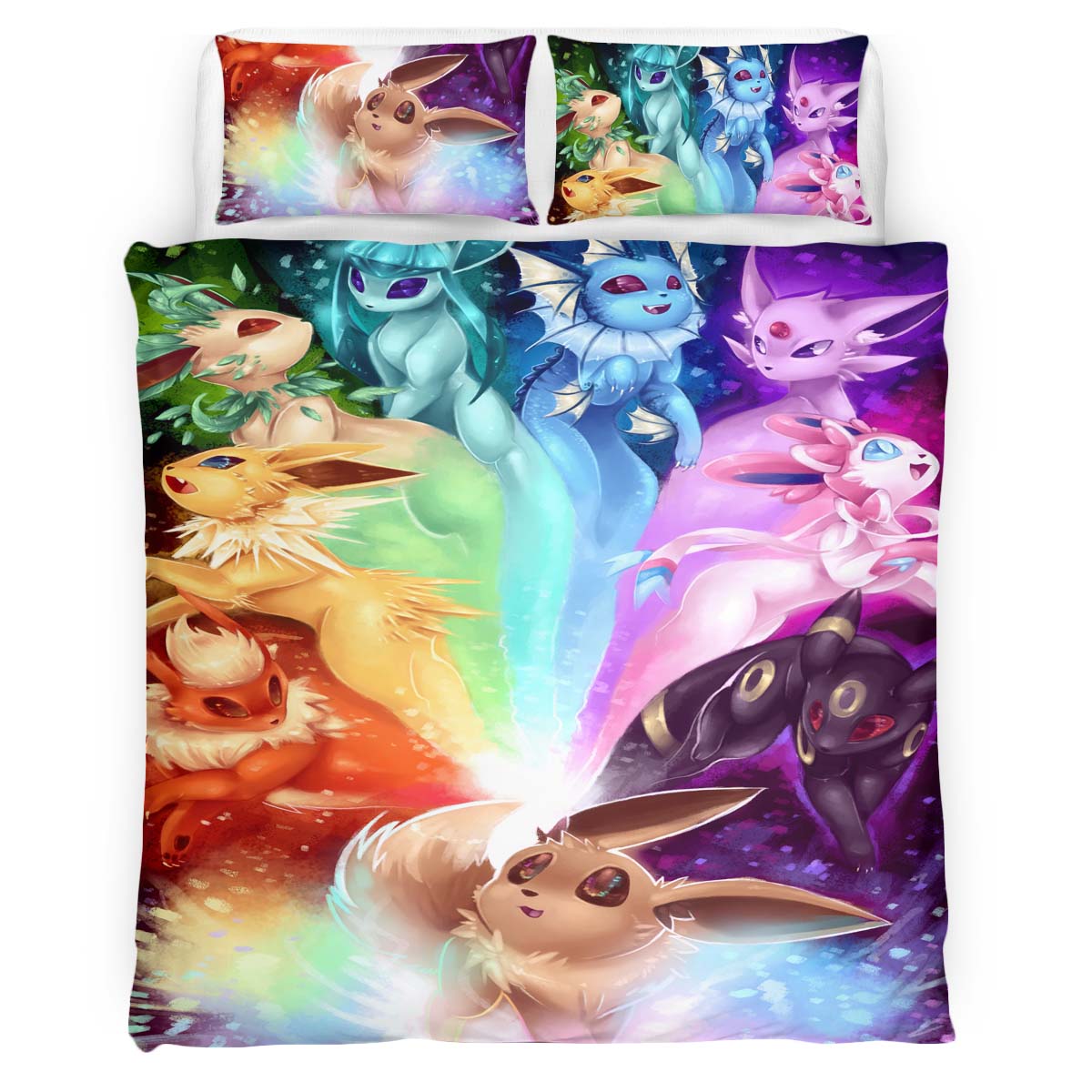 Housse De Couette Évolution Évoli Pokémon 3 Parure de lit Ensemble De Literie