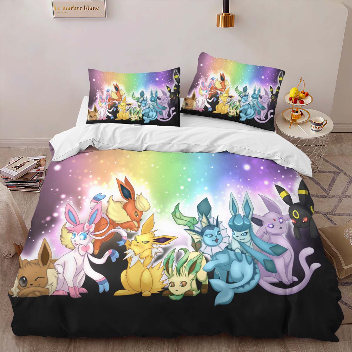 Housse De Couette Évolution Évoli Pokémon 6 Parure de lit Ensemble De Literie – Image 2