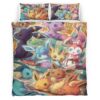 Housse De Couette Évolution Évoli Pokémon 7 Parure de lit Ensemble De Literie