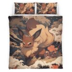 Housse De Couette Évoli Pokémon 2 Parure de lit Ensemble De Literie