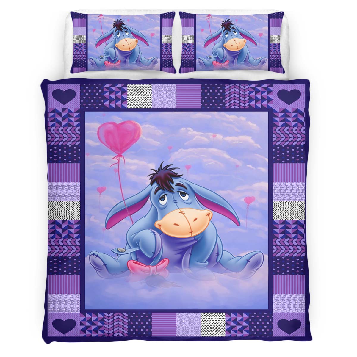 Housse De Couette Bourriquet Winnie l’Ourson 3 Parure de lit Ensemble De Literie