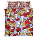 Housse De Couette Snoopy Floral Parure de lit Ensemble De Literie