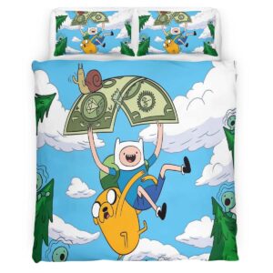 Housse De Couette Fortnite Adventure Time Chien et Humain Parure de lit Ensemble De Literie