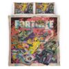 Housse De Couette Fortnite Tous les skins Peely Jonesy Fishstick Skull Trooper Lynx Parure de lit Ensemble De Literie