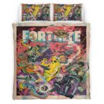 Housse De Couette Fortnite Tous les skins Peely Jonesy Fishstick Skull Trooper Lynx Parure de lit Ensemble De Literie