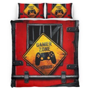 Housse De Couette Game Zone Warning Parure de lit Ensemble De Literie