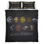 Housse De Couette Game of Thrones Toutes les Maisons Parure de lit Ensemble De Literie