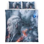 Housse De Couette Game of Thrones Daenerys Targaryen et Marcheur Blanc 35 Parure de lit Ensemble De Literie