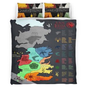 Housse De Couette Game of Thrones Carte des Maisons Parure de lit Ensemble De Literie