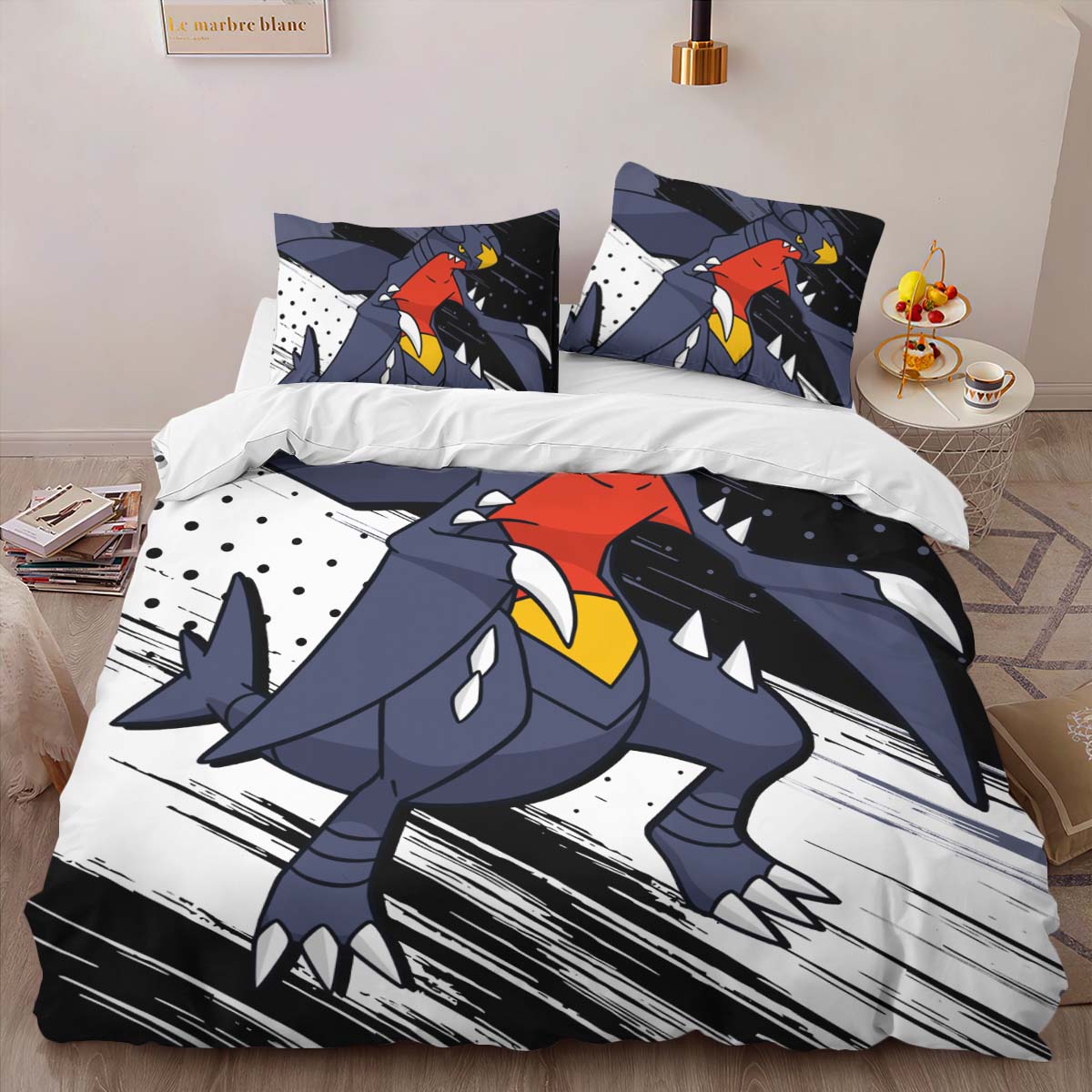 Housse De Couette Carchacrok Pokémon Parure de lit Ensemble De Literie – Image 2