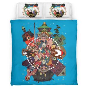 Housse De Couette Le Voyage de Chihiro Studio Ghibli 1002 Parure de lit Ensemble De Literie