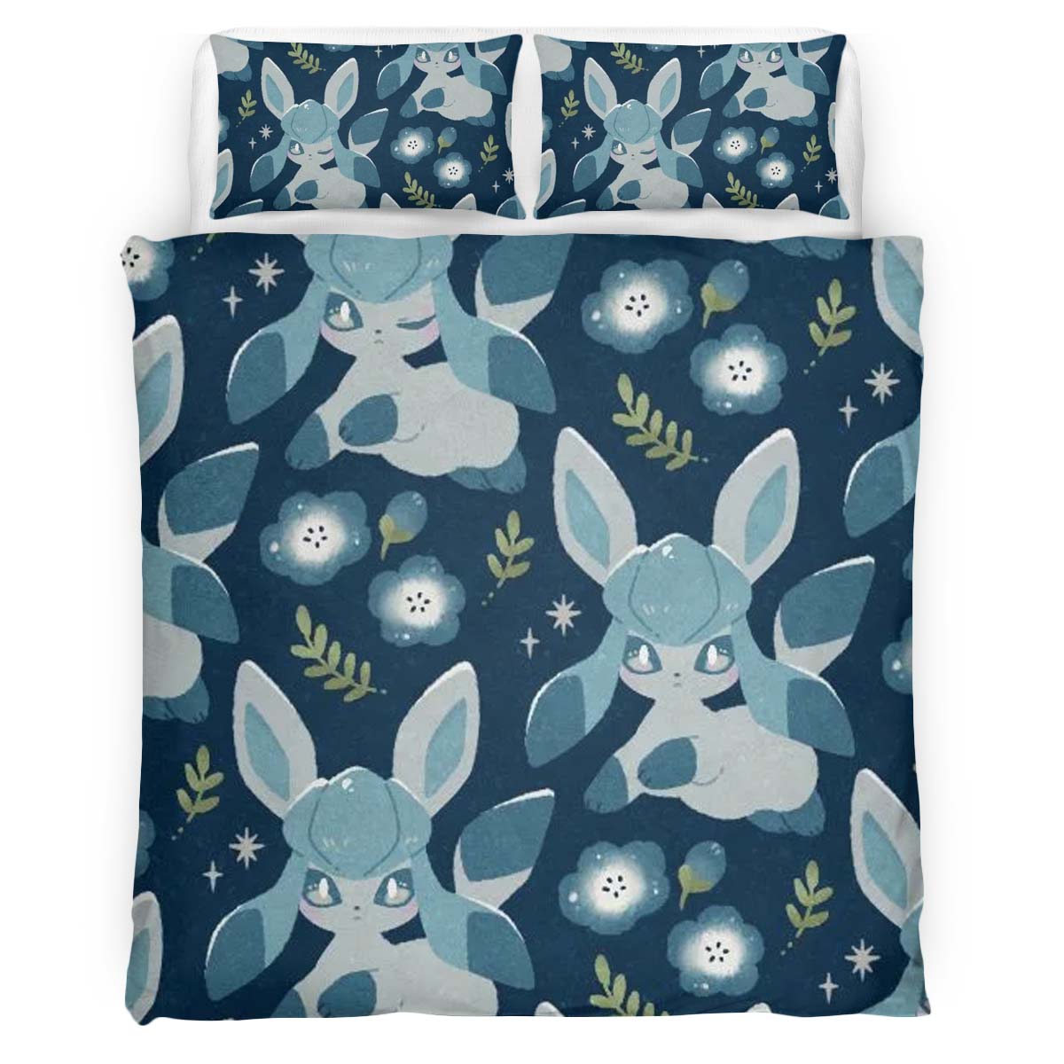 Housse De Couette Givrali Pokémon parmi les fleurs bleues Parure de lit Ensemble De Literie