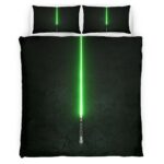 Housse De Couette Sabre laser vert Star Wars Parure de lit Ensemble De Literie