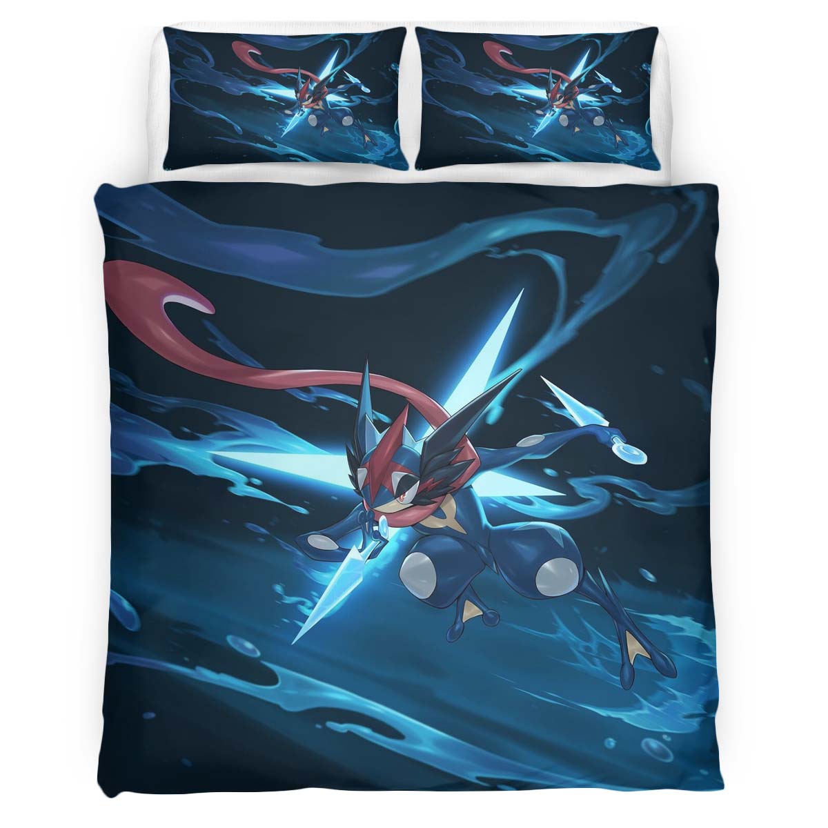 Housse De Couette Greninja Pokémon ninja furtif Parure de lit Ensemble De Literie