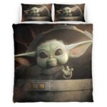 Housse De Couette Grogu Star Wars Baby Yoda Le Mandalorien Parure de lit Ensemble De Literie