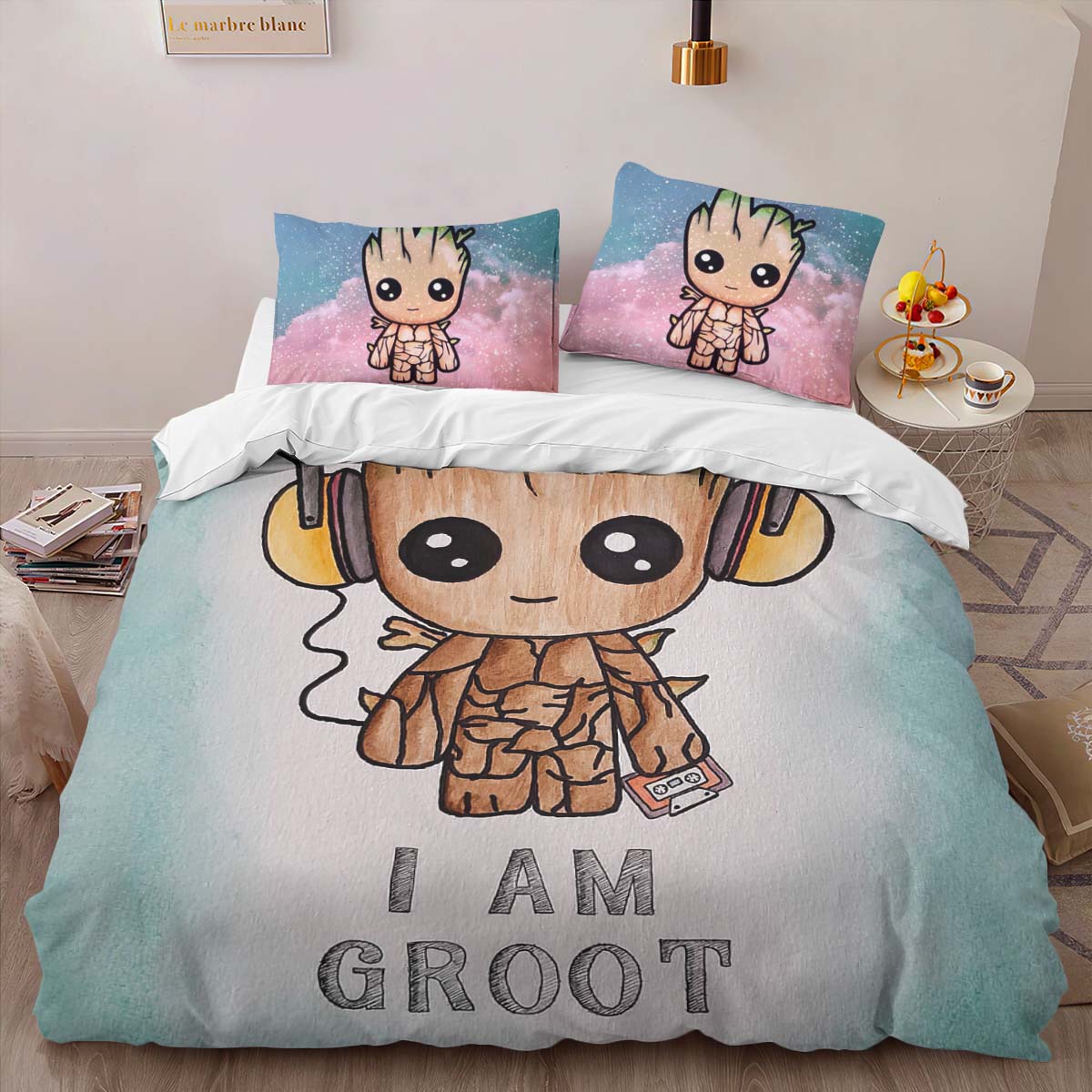 Housse De Couette Groot I Am Groot Parure de lit Ensemble De Literie – Image 2