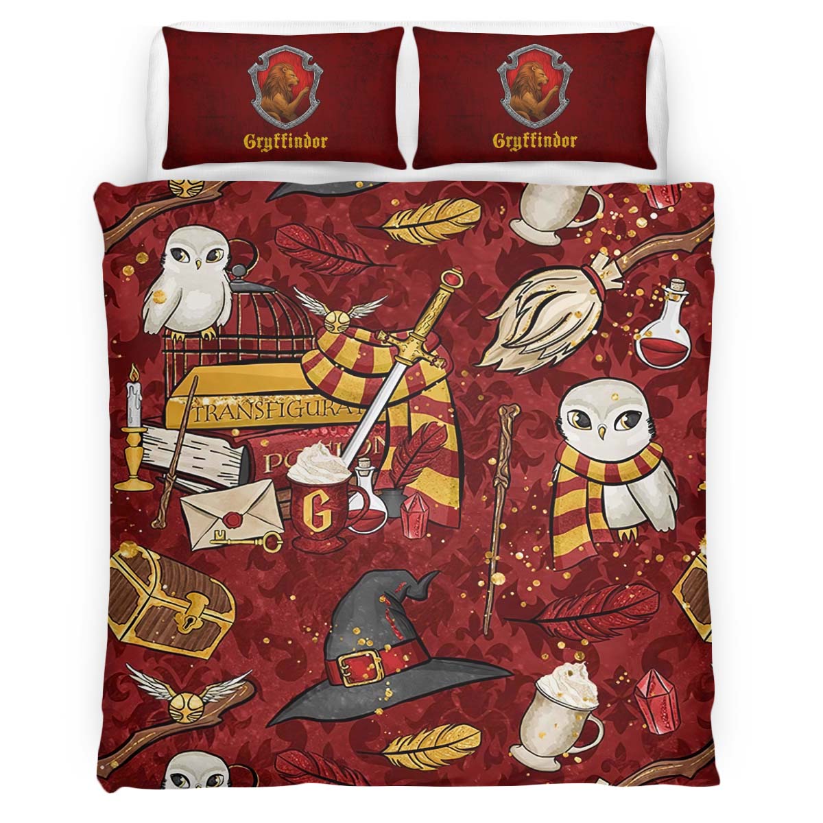 Housse De Couette Maison Gryffondor Harry Potter 15 Parure de lit Ensemble De Literie