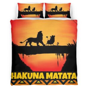 Housse De Couette Hakuna Matata Le Roi Lion Personnages 2 Parure de lit Ensemble De Literie