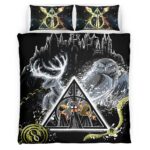 Housse De Couette Harry Potter Always Symboles et Chouette Parure de lit Ensemble De Literie