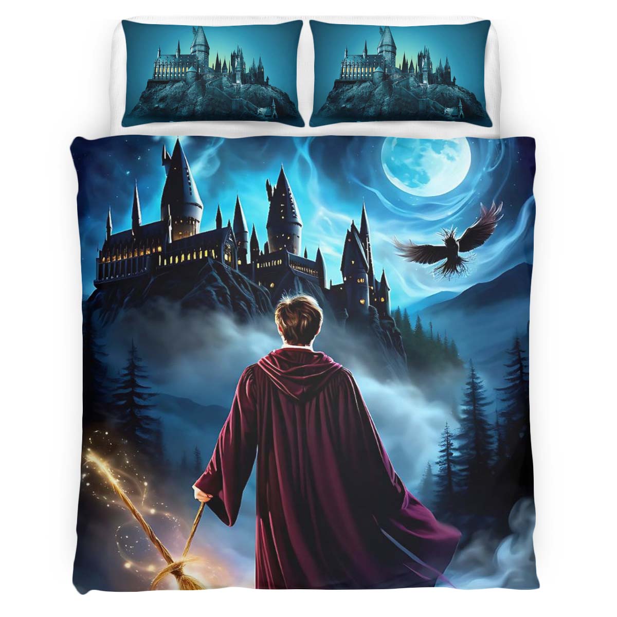 Housse De Couette Harry Potter et l’École de Poudlard Parure de lit Ensemble De Literie