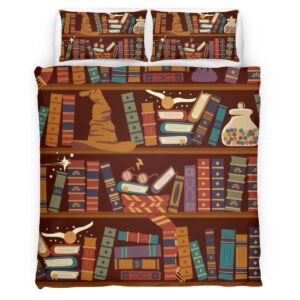 Housse De Couette Bibliothèque Harry Potter Parure de lit Ensemble De Literie