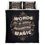 Housse De Couette Harry Potter Dumbledore Citation « Les mots sont notre source de magie la plus inépuisable » Parure de lit Ensemble De Literie