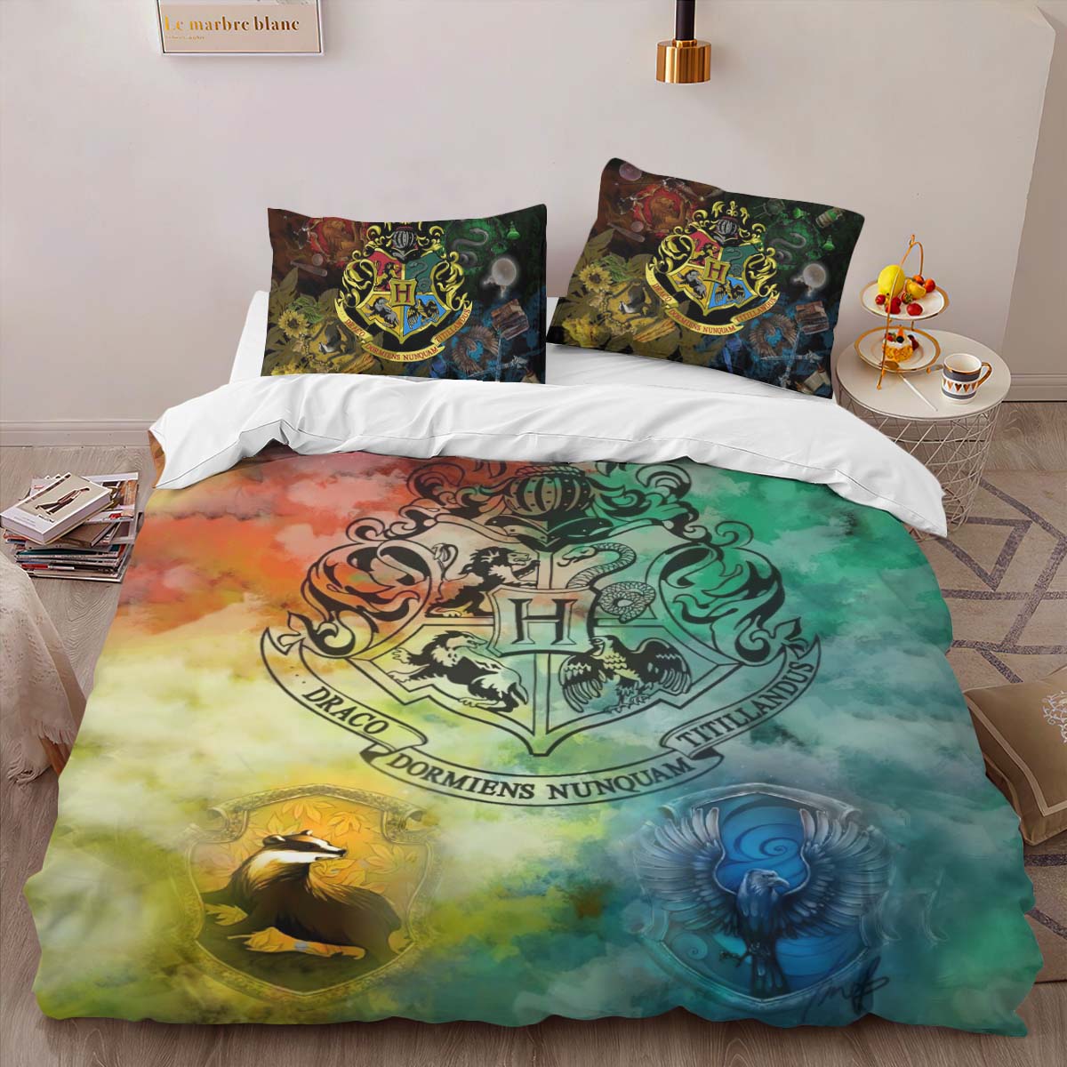 Housse De Couette Poudlard Harry Potter 1 Parure de lit Ensemble De Literie – Image 2