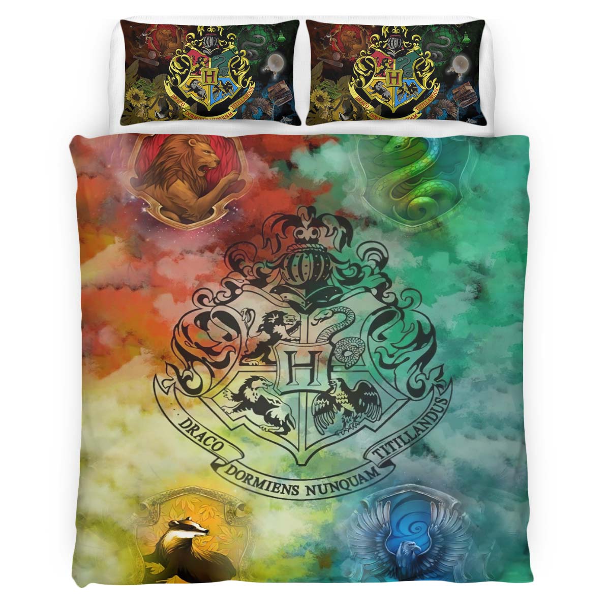 Housse De Couette Poudlard Harry Potter 1 Parure de lit Ensemble De Literie