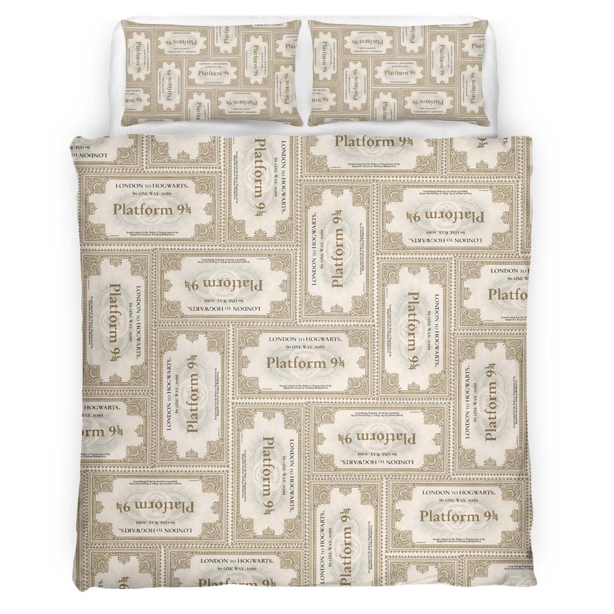 Housse De Couette Billet Quai 9¾ Poudlard Express Harry Potter Parure de lit Ensemble De Literie