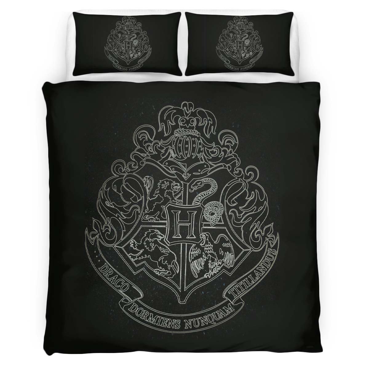 Housse De Couette Logo École de Poudlard Harry Potter 03 Parure de lit Ensemble De Literie