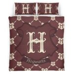 Housse De Couette Logo École de Poudlard Harry Potter Motif Parure de lit Ensemble De Literie
